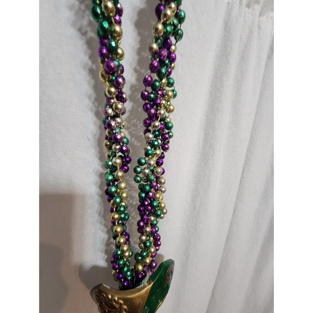 Vintage Mardi Gras Beads‎ Mask Multi Strings braided